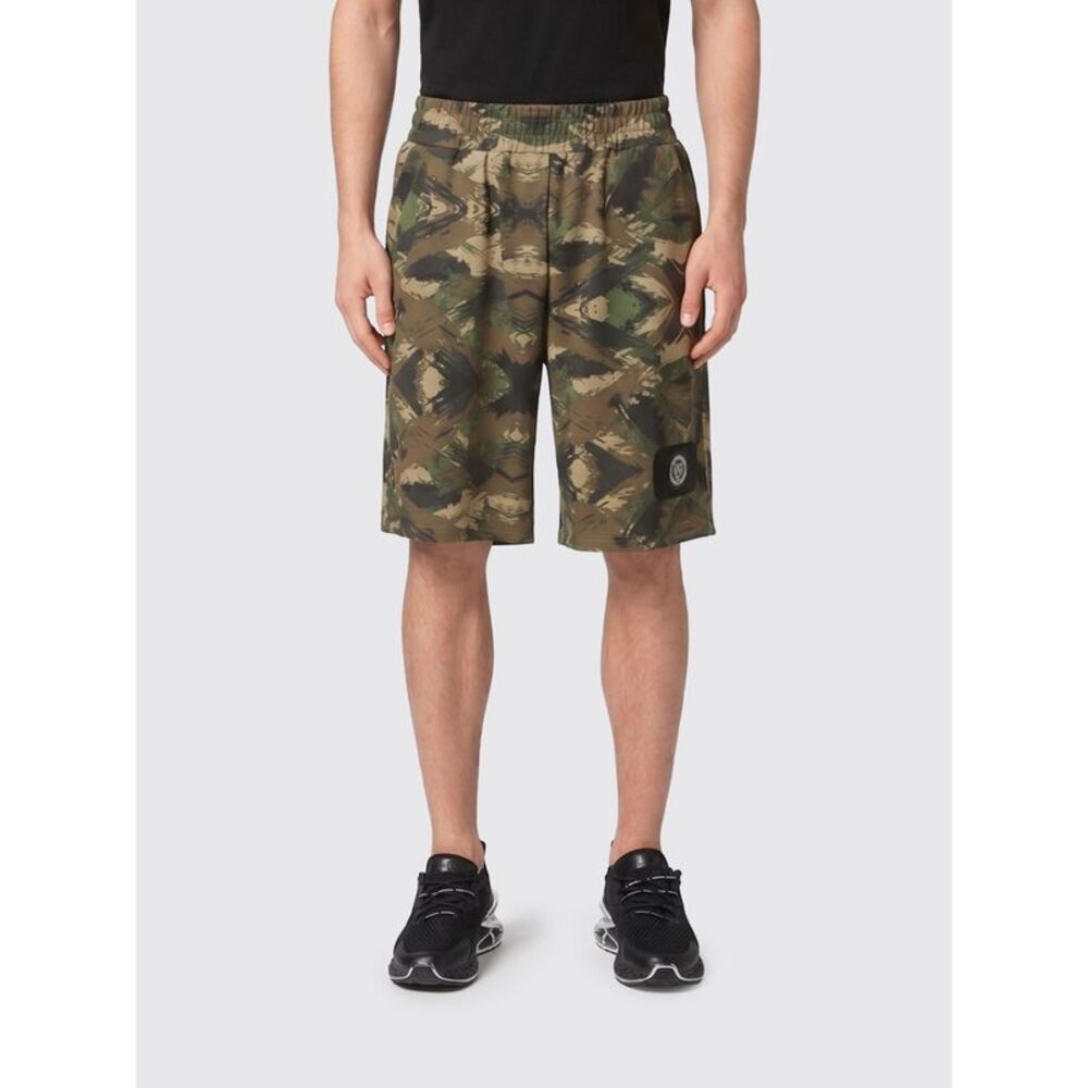 Plein Sport Jersey Sports Shorts With Camouflage Print And Elasticated Waist